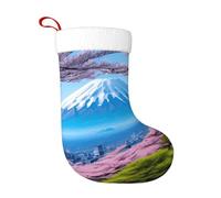 YYHWHJDE Calza di Natale Monte Fuji all'inizio della primavera Stampe Morbida, leggera, con una buona sensazione tattile Facile da appendere