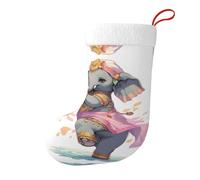 Yyhwhjde Calze decorative natalizie con immagine di elefante che canta e balla, per riempire piccoli regali come caramelle e piccoli giocattoli