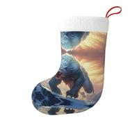 YYHWHJDE Calze decorative natalizie con immagine di mostro innevato, colori vivaci aggiungono un'atmosfera festosa