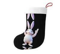 Yyhwhjde Calze decorative natalizie con immagine di The Rabbit Referee Who Cheers Picture per riempire piccoli regali come caramelle e piccoli giocattoli
