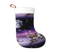 YYHWHJDE Calze decorative natalizie con stampa di cervo al chiaro di luna, morbide, soffici e resistenti per Halloween, feste di festa, ecc