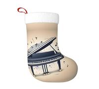 YYHWHJDE Calze decorative natalizie con stampa di simboli di pianoforte, materiale flanella, morbide, leggere e piacevoli al tatto