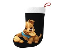 Yyhwhjde Calzini decorativi natalizi con immagine di cuccioli che mangiano biscotti per riempire piccoli regali come caramelle e piccoli giocattoli