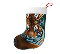 YYHWHJDE Calzini decorativi natalizi con stampa dello sguardo di tigre aggiungono allegria festiva ad Halloween, Natale