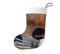 YYHWHJDE Calzini natalizi con motivo di uccelli Loon, grande capacità, stampati, decorazione