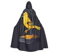 YYHWHJDE Canary In A Cage Prints Adult Hooded Cloak è un poncho con cappuccio super grande, confortevole e resistente per Halloween