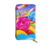 YYHWHJDE Candy Land - Pochette lunga in pelle stampata progettata per ragazze e donne alla moda, elegante e personalizzata, 19 x 10,5 cm, nero, taglia unica, Nero , Taglia unica