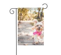 YYHWHJDE Cane che corre verso di te stampe asta da giardino decorazione cortile esterno moda 30,5 x 45,7 cm