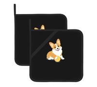 YYHWHJDE Cane Corgi che gioca con la palla di pelliccia Stampe Set di due pezzi di tappetino quadrato, isolato, ispessito, impermeabile, facile da pulire
