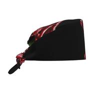 YYHWHJDE Cappellino da lavoro per la pulizia, con stampa rossa di mantide religiosa, morbido, per donne e uomini, regolabile, traspirante