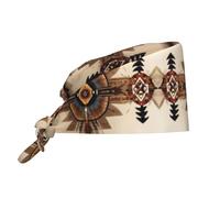 YYHWHJDE Cappello da lavoro per la pulizia, cappello da chef stampato con pittura nativa americana, per donne e uomini, regolabile, traspirante, nero