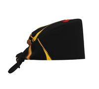 YYHWHJDE Cappello da lavoro per la pulizia, cappello da pirata su una barca a vela, cappello da cuoco stampato, per donne e uomini, regolabile, traspirante, nero