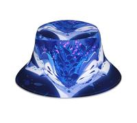 YYHWHJDE Cappello da pescatore riflettente con motivo diavolo da nuoto, unisex, unisex, pieghevole, reversibile, protezione solare, copricapo nero