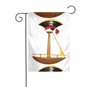 YYHWHJDE Cappello da pirata su una barca a vela Modello Asta da giardino Decorazione per cortile esterno su entrambi i lati 30,5 x 45,7 cm
