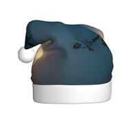 YYHWHJDE Cappello di Natale con motivo luna piena alto nel cielo per adulti accessorio festivo di qualità realizzato morbido, leggero