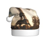 YYHWHJDE Cappello di Natale con stampa della Torre Eiffel di Parigi francese per adulti per uomini e donne abbigliamento fascia per occasioni festive
