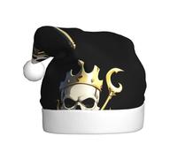 YYHWHJDE Cappello di Natale con teschio con scettro stampato per adulti, adatto per Halloween, Natale e Capodanno