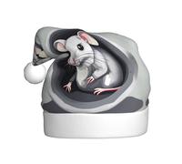 YYHWHJDE Cappello di Natale per adulti con stampa di topo nel buco, un regalo divertente e durevole per uomini e donne