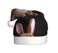 YYHWHJDE Cappello natalizio con coniglietto arrabbiato per adulti accessorio festivo di qualità realizzato morbido, leggero