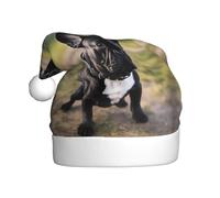 YYHWHJDE Cappello natalizio con immagine di bulldog francese, per adulti, morbido, leggero e soffice, per uomini e donne