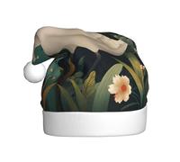YYHWHJDE Cappello natalizio con motivo cigno tra piante verdi, per adulti, morbido e soffice, ideale per un uso a lungo termine