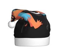 YYHWHJDE Cappello natalizio con stampa di piccolo mostro che suona il pianoforte per adulti, accessorio festivo di qualità realizzato morbido, leggero