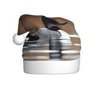 YYHWHJDE Cappello natalizio con stampa di uccelli Loon per adulti, per uomini e donne, fascia per capelli per occasioni festive