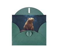 YYHWHJDE Capybara - Biglietto di auguri verde scuro con stelle che raggiungono le stelle, 15,2 x 10,2 cm, design unico e alla moda per varie occasioni