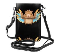 YYHWHJDE Capybara sveglio con le ali stampa la piccola borsa di cuoio del telefono di vibrazione di vibrazione di Crossbody delle donne, impermeabile e durevole