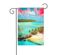 YYHWHJDE Caraibi Scenery Pattern Garden pennone esterno cortile decorazione moda 30,5 x 45,7 cm