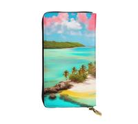 YYHWHJDE Caribbean Scenery - Portafoglio lungo in pelle di qualità, progettato per ragazze e donne alla moda, elegante, 19 x 10,5 cm, Nero , Taglia unica