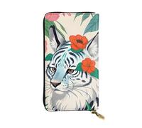 YYHWHJDE Carino bianco tigre stampa portafoglio pochette lunga in pelle Progettato per ragazze e donne alla moda elegante e personalizzato 19 x 10,5 cm, nero, taglia unica, Nero , Taglia unica