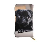YYHWHJDE Carino Carlino Nero Immagine di Qualità Pelle Lunga Pochette Portafoglio Progettato per Ragazze e Donne Alla Moda Elegante 19 x 10.5 cm, Nero , Taglia unica