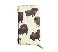 YYHWHJDE Carino Carlino Nero Immagine di Qualità Pelle Lunga Pochette Portafoglio Progettato per Ragazze e Donne Alla Moda Elegante 19 x 10.5 cm, Nero , Taglia unica