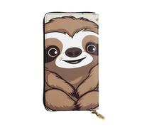 YYHWHJDE Carino Cartoon Bradipo Stampato Qualità Pelle Lunga Pochette Portafoglio Progettato per Ragazze e Donne Alla Moda Elegante 19 x 10,5 cm, Nero , Taglia unica