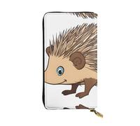 YYHWHJDE carino Cartoon Hedgehog Prints Portafoglio lungo pochette in pelle Progettato per ragazze e donne alla moda elegante e personalizzato 19 x 10,5 cm, nero, taglia unica, Nero , Taglia unica