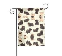 YYHWHJDE carino nero carlino cane modello giardino pennone esterno cortile decorazione moda 30,5 x 45,7 cm
