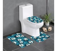 YYHWHJDE carino piccolo panda modello antiscivolo tappetino tre pezzi set bagno tappeto antiscivolo durevole