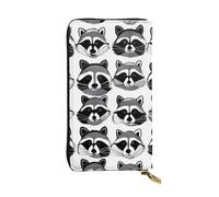 YYHWHJDE Carino Raccoon stampato di qualità in pelle lunga pochette portafoglio progettato per ragazze e donne alla moda elegante 19 x 10,5 cm, Nero , Taglia unica