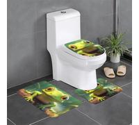 YYHWHJDE carino rana Immagine antiscivolo tappetino tre pezzi set bagno tappeto antiscivolo durevole