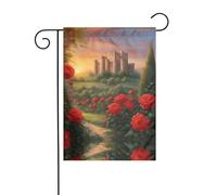 YYHWHJDE Castello distante Modello Giardino pennone esterno cortile decorazione moda 12x18 pollici