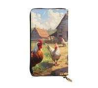 YYHWHJDE Chickens and Farm Prints - Portafoglio lungo in pelle di qualità, progettato per ragazze e donne alla moda, elegante, 19 x 10,5 cm, Nero , Taglia unica