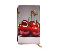 YYHWHJDE Chilean Cherries - Pochette lunga in pelle di qualità, progettata per ragazze e donne alla moda, elegante, 19 x 10,5 cm, Nero , Taglia unica