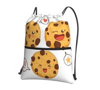 YYHWHJDE Chocolate Chip Cookies Prints, zaino con cerniera e coulisse, leggero, impermeabile, per viaggi, yoga e avventure quotidiane