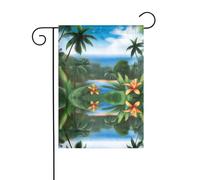 YYHWHJDE Cielo tropicale Ecologia Modello Asta da Giardino Decorazione Cortile Esterna Bifacciale 30,5 x 45,7 cm