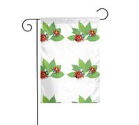 YYHWHJDE Coccinella a sette stelle che trasportano foglie Stampe Asta per bandiera da giardino decorazione cortile esterno moda 30,5 x 45,7 cm
