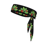 YYHWHJDE Coccinella a sette stelle che trasportano foglie Stampe Foulard sportivo, assorbe il sudore e traspirante, fascia per capelli movimento, fazzoletto su entrambi i lati
