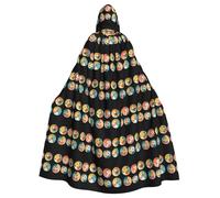 YYHWHJDE Colorato Floreale Piccole Piastre Stampe Halloween Adulto Con Cappuccio Mantello Da Uomo E Donna Abbigliamento Mantello Gioco di Ruolo