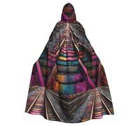 YYHWHJDE Colorato treno tracce immagine adulto Halloween giacca con cappuccio mantello lungo partito mantello adatto per uomini e donne