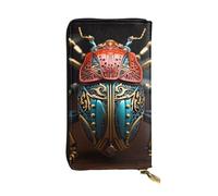 YYHWHJDE Colorful Beetle Picture Quality Leather Long Clutch Wallet progettato per ragazze e donne alla moda elegante 19 x 10,5 cm, Nero , Taglia unica